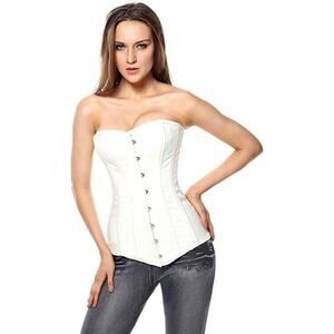 Charmian Hourglass Corset Size 2XL NWT White Body Shaper Boning Lace Up Cosplay